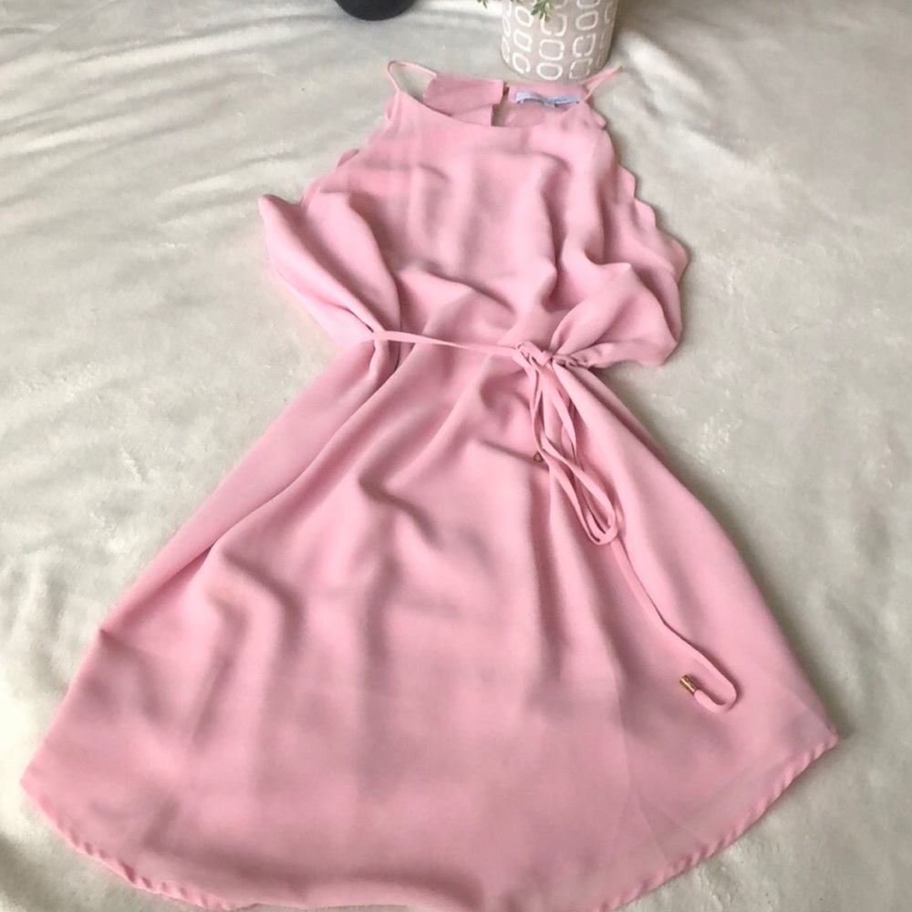 Scalloped pink dress